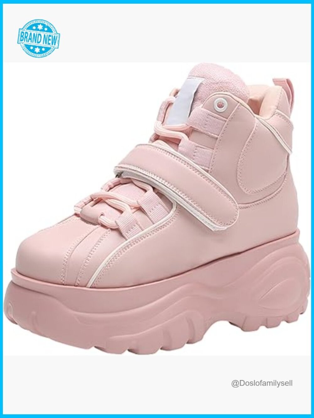 Wedge Chunky Platform Sneakers Lace Up & Velcro High Top Goth Punk Shoes